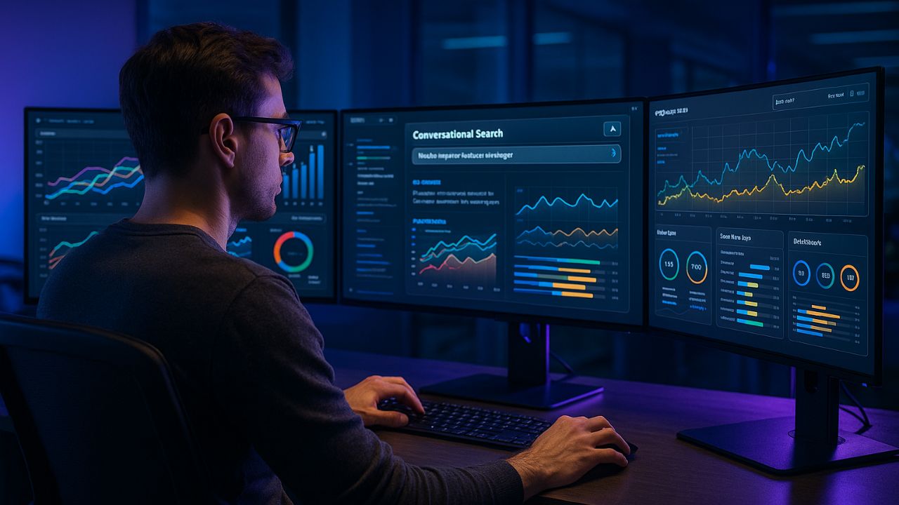 Analista SEO che utilizza dashboard AI per ottimizzazione avanzata nel 2025