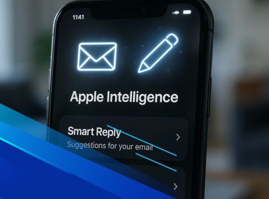 Smartphone con Apple Intelligence che mostra funzioni AI integrate