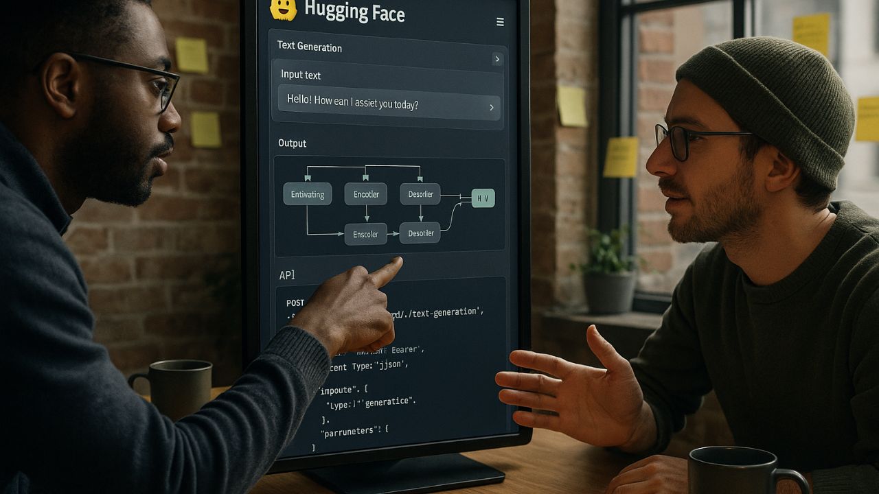 Interfaccia open source AI di Hugging Face in ambiente collaborativo