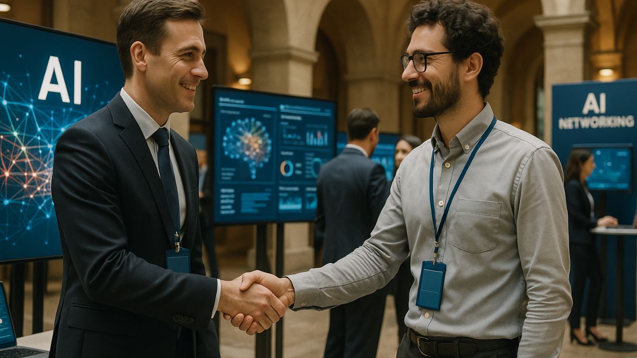 Incontro tra professionisti e data scientist durante una conferenza AI in Italia