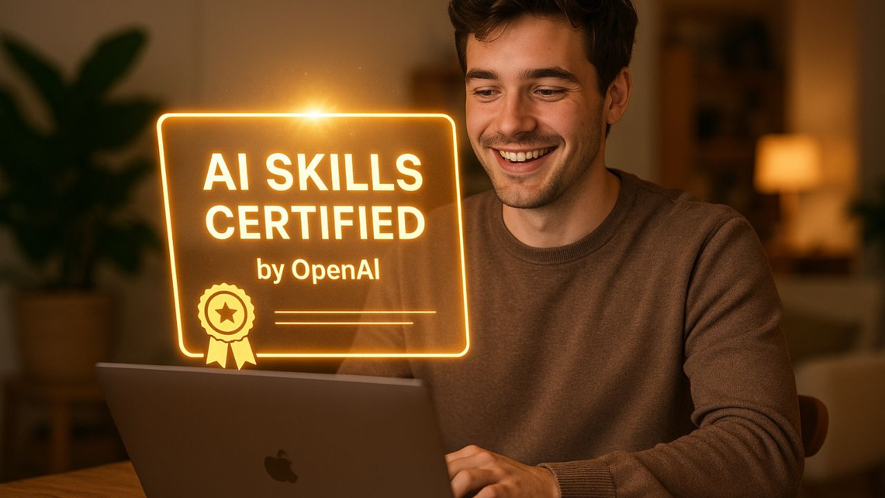Candidato che ottiene certificazione AI digitale da OpenAI Academy